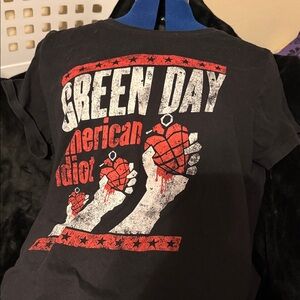 Torrid Black Graphic Tee with Red and White Design Green Day American Idiot